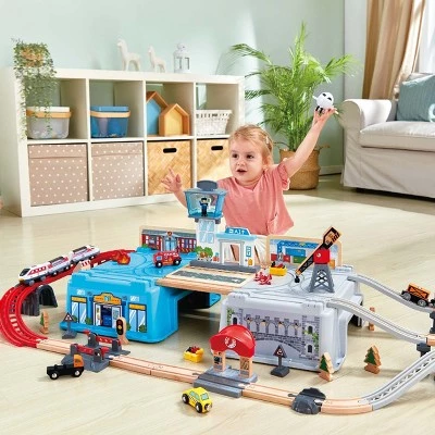 HAPE Super Cityscape Transport Bucket Train Set - 80 PCS 3 HAPE Super Cityscape Transport Bucket Train Set - 80 PCS - Image 3