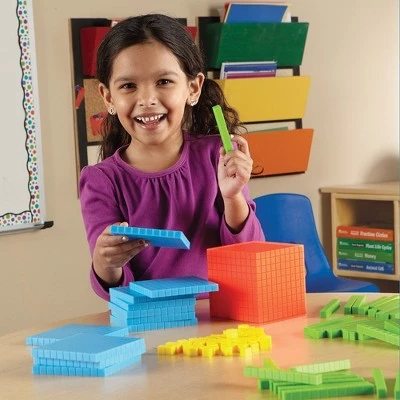 Learning Resources Brights! Base Ten Starter Kit, Math Tool, 141 Pieces, Ages 6+ 1 Learning Resources Brights! Base Ten Starter Kit, Math Tool, 141 Pieces, Ages 6+