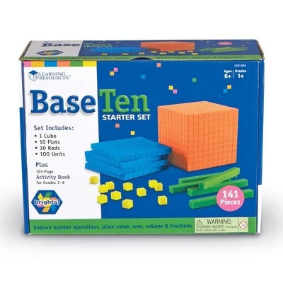 Learning Resources Brights! Base Ten Starter Kit, Math Tool, 141 Pieces, Ages 6+ 2 Learning Resources Brights! Base Ten Starter Kit, Math Tool, 141 Pieces, Ages 6+ - Image 2