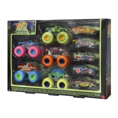 Hot Wheels Monster Trucks Glow in the Dark Vehicle -10pk 4 Hot Wheels Monster Trucks Glow in the Dark Vehicle -10pk - Image 4