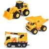 Maxx Action Mini Construction Lights & Sounds Vehicles – Front End Loader, Excavator and Dump Truck - 3pk