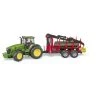 Bruder John Deere 7930 Forestry and Farm Tractor with Logging Trailer, Articulated Crane Arm and 4 Tree Trunks