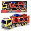 Maxx Action Lights & Sounds Construction Excavator Semi Truck and Trailer Transport