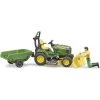 Bruder bworld John Deere Lawn Tractor with Trailer and Figure