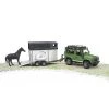 Bruder Land Rover Defender Station Wagon With Horse Trailer And 1 Horse