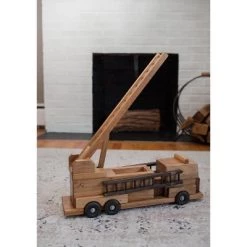 Remley Kids Wooden Toy Firetruck with Ladders