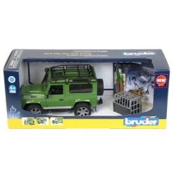 Bruder Land Rover Defender with Forester and Dog Figure