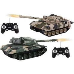 Jupiter Creations, Inc R/C Radio-Controlled Electronic Light & Sound Battle Tanks 2-Pack