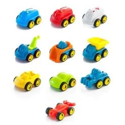 Miniland Educational Minimobil Go & Job Vehicles, 4-1/4", Set of 10