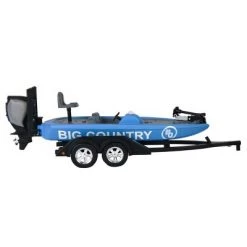 Big Country Toys 1/20 Professional Bass Boat With Angler, Fish, Fishing Pole, And Boat Trailer 498