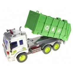Insten Pull Back Garbage Truck With Lights And Sound, Friction Powered Vehicle