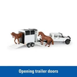 Tomy 1/32 Jeep Gladiator Rubicon with Horse Trailer and Horses 47366