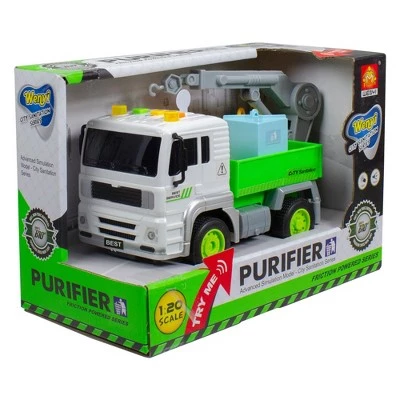 Northlight 7.5" White and Green Friction Powered Toy Purifier Sanitation Truck with Lights and Sounds 1 Northlight 7.5" White and Green Friction Powered Toy Purifier Sanitation Truck with Lights and Sounds
