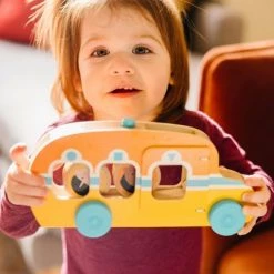 Melissa & Doug Melissa & Doug GO Tots Wooden Roll & Ride Bus with 3 Disks