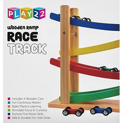 Play22usa 4 Level Toy Wooden Car Roller Ramp - Wooden Race Track Car Ramp Racer With 4 Wooden Cars - Toddler Race Car Ramp 6 Play22usa 4 Level Toy Wooden Car Roller Ramp - Wooden Race Track Car Ramp Racer With 4 Wooden Cars - Toddler Race Car Ramp - Image 6