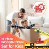 Leo & Friends 12-Piece Wooden Train Set
