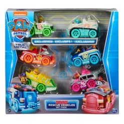 PAW Patrol: True Metal Neon Rescue Vehicles - 6pk