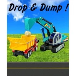 Big Daddy - Medium Sized Heavy Duty Red & Yellow Dump Truck with 360 degree turning Excavator the Construction Toy Set - Combo Set -Vehicles & Remote Control Sales unnamed file 7924