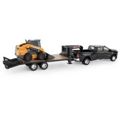 ERTL 1/32 Ram Dually Quad Cab with Lowboy Trailer and Case SV340B Skidsteer Loader 47155