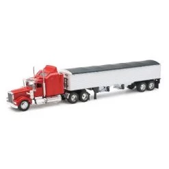 New-Ray New Ray 1/32 Red Kenworth W900 Semi Truck with Grain Hopper Trailer NWR10773