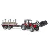 Bruder Massey Ferguson 7480 with Frontloader and Logging Trailer