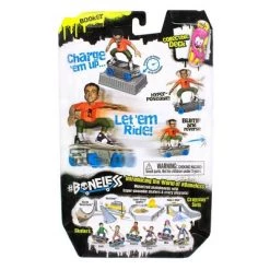 #Boneless Super-Charged Mini Toy Stunt Skateboard with Poseable Skater - Booker
