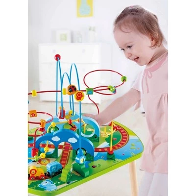Hape E3824 Jungle Adventure Kids Toddler Wooden Bead Maze & Railway Train Track Play Table Toy for Ages 18 Months and Up 2 Hape E3824 Jungle Adventure Kids Toddler Wooden Bead Maze & Railway Train Track Play Table Toy for Ages 18 Months and Up - Image 2