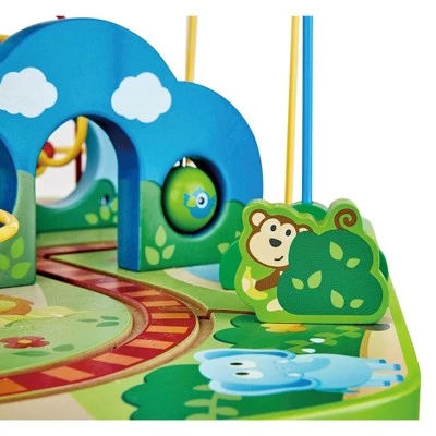 Hape E3824 Jungle Adventure Kids Toddler Wooden Bead Maze & Railway Train Track Play Table Toy for Ages 18 Months and Up 3 Hape E3824 Jungle Adventure Kids Toddler Wooden Bead Maze & Railway Train Track Play Table Toy for Ages 18 Months and Up - Image 3