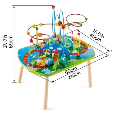 Hape E3824 Jungle Adventure Kids Toddler Wooden Bead Maze & Railway Train Track Play Table Toy for Ages 18 Months and Up 4 Hape E3824 Jungle Adventure Kids Toddler Wooden Bead Maze & Railway Train Track Play Table Toy for Ages 18 Months and Up - Image 4
