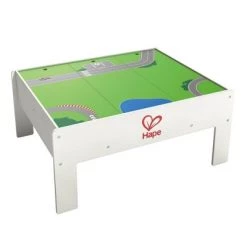 Hape Railway Play and Stow Wooden Train Set Activity & Toy Storage Play Table