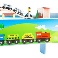 Toy Time Kids' Deluxe Wooden Train Table Set With Tracks, Trains, Cars, Boats, and Accessories - 75 Pieces -Vehicles & Remote Control Sales unnamed file 8398