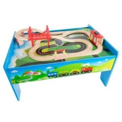 Toy Time Kids' Deluxe Wooden Train Table Set With Tracks, Trains, Cars, Boats, and Accessories - 75 Pieces -Vehicles & Remote Control Sales unnamed file 8402