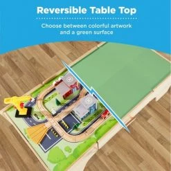 Best Choice Products 35-Piece Train Table, Large Multipurpose Wooden Playset for Children w/ Reversible Table Top -Vehicles & Remote Control Sales unnamed file 8405