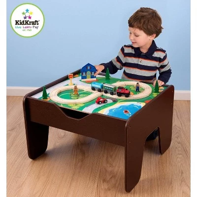 KidKraft 2-in-1 Train & Block Activity Wood Play Table - Espresso | 17577 1 KidKraft 2-in-1 Train & Block Activity Wood Play Table - Espresso | 17577