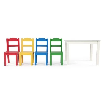5pc Summit Kids' Wood Table and 4 Chair Set White - Humble Crew 2 5pc Summit Kids' Wood Table and 4 Chair Set White - Humble Crew - Image 2